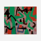 Untitled by Emerson Woelffer, c. 1955, oil and collage on panel, sold Feb 2023