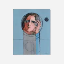 Theophilus Brown, Portrait of Peter Liashkov, 1971, gouache, ink and pastel on paper