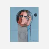 Theophilus Brown, Portrait of Peter Liashkov, 1971, gouache, ink and pastel on paper