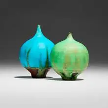 Rose Cabat, Feelies, set of two, c. 1990, glazed porcelain