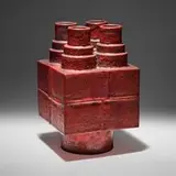 Otto Natzler, Cube with four stepped pipes on circular base