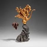 Adrian Saxe, Untitled Ewer (St. Beverly Hills), 1995, glazed porcelain, crystal, found objects