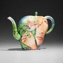 Kurt Weiser, Untitled (teapot), 1992, china-painted porcelain