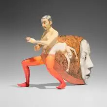 Warning by Sergei Isupov, 2000, glazed and hand-painted porcelain, sold Feb 2025