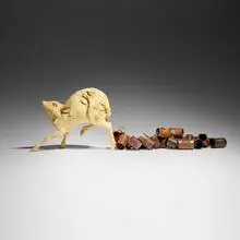 Beth Cavener Stichter, Diminuendo, 2008, stoneware, rope, cans with patina
