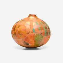Rick Dillingham, Globe 8-88-7, 1988, purposefully broken and reassembled raku-fired, glazed, and gilt earthenware