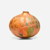 Rick Dillingham, Globe 8-88-7, 1988, purposefully broken and reassembled raku-fired, glazed, and gilt earthenware