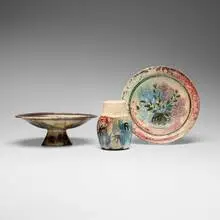 Henry Varnum Poor, Collection of three works, 1968-69, glazed earthenware