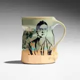 Roberto Lugo, Portrait cup (Frida Kahlo), 2022, glazed earthenware