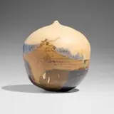 Closed Form by Toshiko Takaezu, c. 1985, glazed stoneware, sold Feb 2025