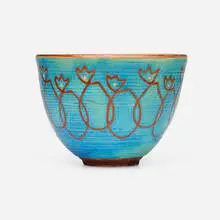 Bowl by Maija Grotell, c. 1950, glazed stoneware, sold Feb 2025