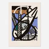 Roy Lichtenstein, Illustration for Une fenêtre ouverte sur Chicago (from the La nouvelle chute de l'Amérique portfolio), 1992, etching and aquatint in colors on Arches