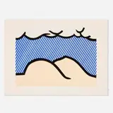 Roy Lichtenstein, Illustration for De Denver au Montana, départ 27 Mai 1972 (I) (from the La nouvelle chute de l'Amérique portfolio), 1992, etching and aquatint in colors on Arches