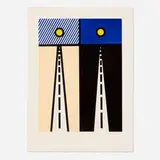 Roy Lichtenstein, Illustration for Auto poésie: en cavale de Bloomington (from the La nouvelle chute de l'Amérique), 1992, etching and aquatint in colors on Arches