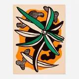 Fernand Léger, La fleur (for XXe Siècle No. 2), 1952, lithograph in colors