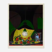 Pablo Picasso, Nature morte à la suspension, linocut in colors on Arches