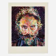 Lucas/Woodcut by Chuck Close, 1993, woodcut in colors with pochoir, sold Feb 2025
