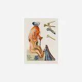 The Flatterer (from the Divine Comedy portfolio) by Salvador Dalí, 1960, wood engraving in colors, sold Mar 2023