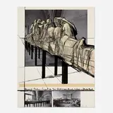 Christo, Wrapped Statues (Project for Der Glyptotek in Munich Aegean Temple), 1988, screenprint in colors with offset lithograph collage on Arches Cover