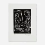 Marc Chagall, Ton visage dans les fleurs fraîches (from Six gravures sur linoléum suite), 1984, linocut on paper