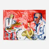 Romare Bearden, Out Chorus (Rhythm Section) (from the Jazz suite), 1979, lithograph in colors