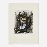 Marc Chagall, Jacob pleurant Joseph (from La Bible series), 1958, etching with hand-coloring on Arches