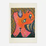 Enrico Baj, Donna piangente (from the Baj chez Baj II portfolio), 1972, screenprint in colors with glitter and flocking