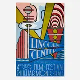 Roy Lichtenstein, Lincoln Center Film Festival poster, 1966, screenprint in colors on silver foil