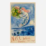 Nice, soleil, fleurs by Marc Chagall, 1962, lithograph in colors, sold Mar 2023