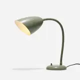 Kurt Versen, Table lamp, c. 1955, enameled steel, enameled aluminum, brass