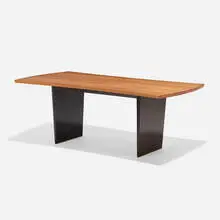 Harvey Probber, Dining table, c. 1955, mahogany, teak, brass