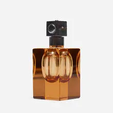 Mary Moser, Perfume bottle, c. 1938, glass, chrome-plated brass