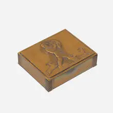 Bacchus cigarette box by Rockwell Kent, 1935-36, copper, sold Sep 2021