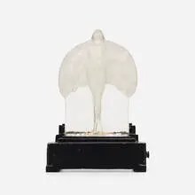 Table lamp, model L239 by Inc. Frankart, c. 1930, molded glass, enameled aluminum, sold Sep 2021