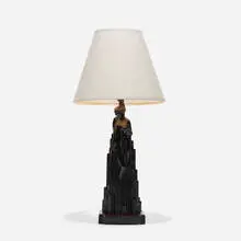 Inc. Frankart, Spirit of Modernism table lamp, model L215, 1928, enameled aluminum, paper shade