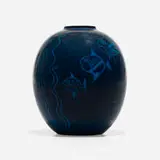 Viktor Schreckengost, Vase with fish, c. 1931, drypoint decorated glazed earthenware