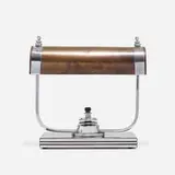 Markel, Table lamp, c. 1935, chrome-plated brass, patinated steel, Bakelite