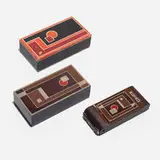 Walter Dorwin Teague, Kodak camera, model no. 1A and box, 1930, enameled steel, chrome-plated steel, vinyl, leather, lacquered wood