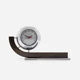 Gilbert Rohde, Table clock, 1933, chrome-plated steel, glass, enameled steel, lacquered aluminum