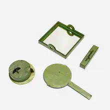Rond vanity set by Paul Theodore Frankl, c. 1929, Amerith, Amer-Glo, mirrored glass, sold Sep 2021