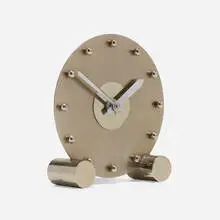 Machine Age, Clock, c. 1935, nickel, brass