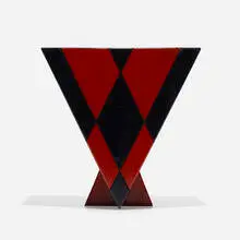 Wastepaper basket by Donald Deskey, c. 1930, lacquered wood, sold Sep 2021
