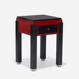 Art Déco, Occasional table, c. 1935, lacquered wood, glass, aluminum