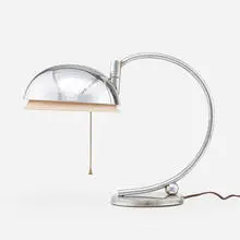 Gilbert Rohde, Table lamp, c. 1934, chrome-plated brass, enameled aluminum
