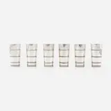 Lurelle Guild, Cocktail glasses, set of six, c. 1935, silver-plated nickel