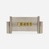 Lawson Time Inc., Table clock, model 206, 1934, aluminum, Bakelite, acrylic