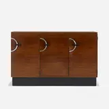 Gilbert Rohde, Dinette-Utility cabinet, No. 3435, 1939, East Indian laurel, chrome-plated steel, lacquered wood