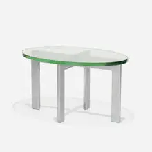 Robert Locher, Coffee table, c. 1939, enameled steel, glass