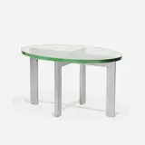 Robert Locher, Coffee table, c. 1939, enameled steel, glass