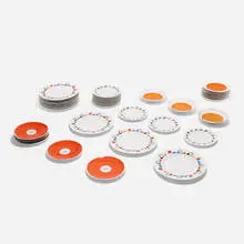 Tableware collection by Alexander Girard, c. 1956, glazed porcelain, sold Sep 2021